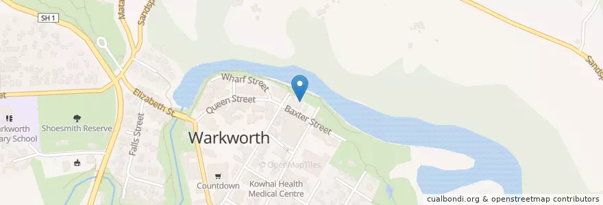 Mapa de ubicacion de Warkworth Library en New Zealand, Auckland, Rodney.