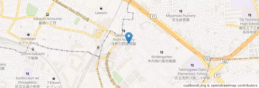 Mapa de ubicacion de どらっぐぱぱす 滝野川店 en Japão, Tóquio, 北区.