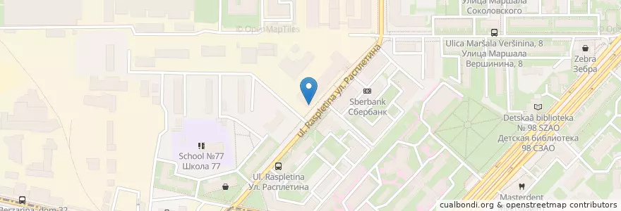 Mapa de ubicacion de ТЕХИНКОМ en Rússia, Distrito Federal Central, Москва, Северо-Западный Административный Округ, Район Хорошёво-Мнёвники.