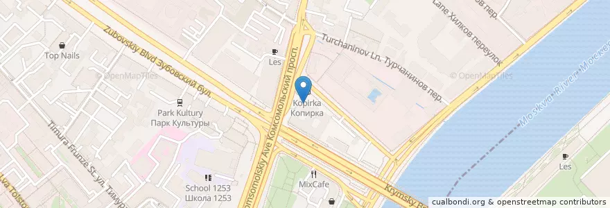 Mapa de ubicacion de Халва en Rusland, Centraal Federaal District, Moskou, Центральный Административный Округ, Район Хамовники.