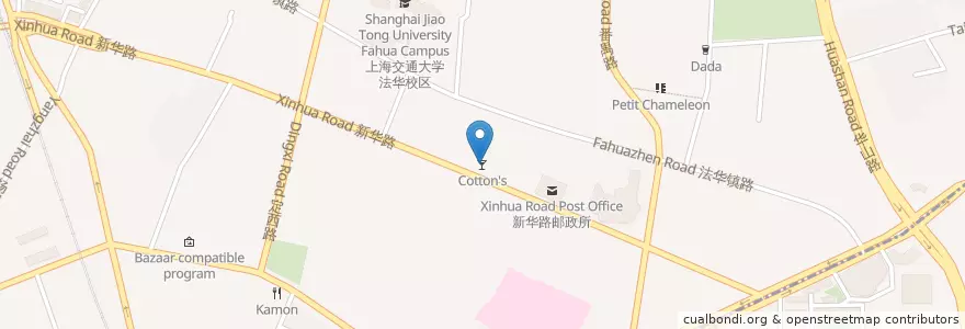 Mapa de ubicacion de Cotton's en Chine, Shanghai, District De Changning.