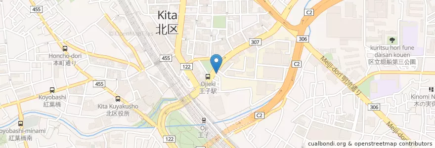 Mapa de ubicacion de ジャンゴ en Japonya, 東京都, 北区.
