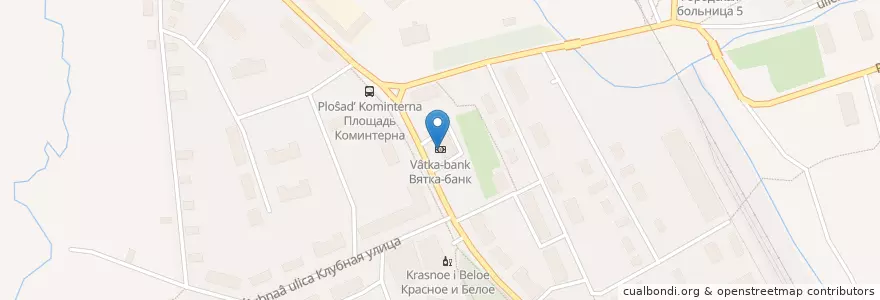 Mapa de ubicacion de Вятка-банк en روسيا, Приволжский Федеральный Округ, أوبلاست كيروف, Городской Округ Киров.