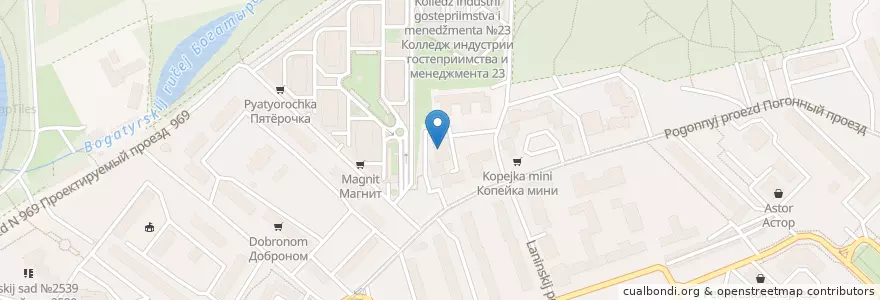Mapa de ubicacion de район Богородское en Россия, Центральный Федеральный Округ, Москва, Восточный Административный Округ, Район Богородское.