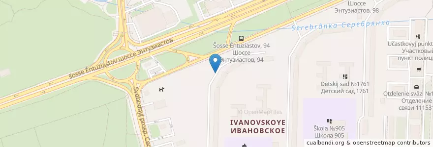 Mapa de ubicacion de Ivanovskoye District en Russia, Central Federal District, Moscow, Eastern Administrative Okrug, Ivanovskoye District.