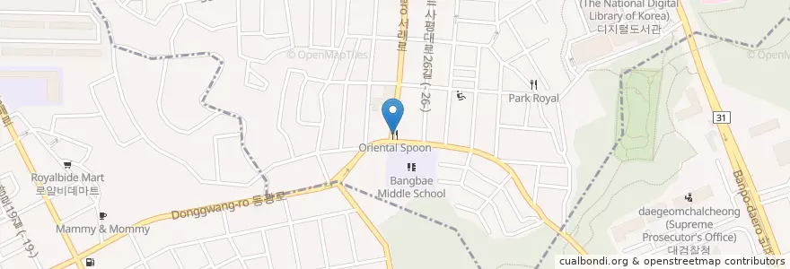 Mapa de ubicacion de Oriental Spoon en 대한민국, 서울, 서초구, 반포동, 반포4동.