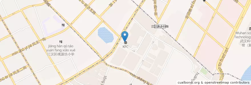 Mapa de ubicacion de KFC en Chine, Hubei, Wuhan, District De Jianghan, 花楼街道.