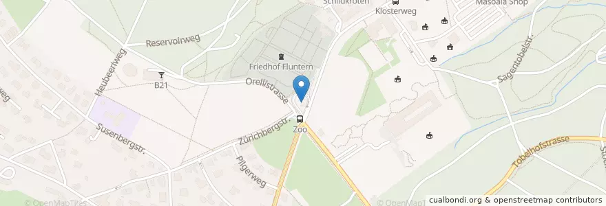 Mapa de ubicacion de Allmend Fluntern/Zoo en Switzerland, Zurich, District Zurich, Zurich.