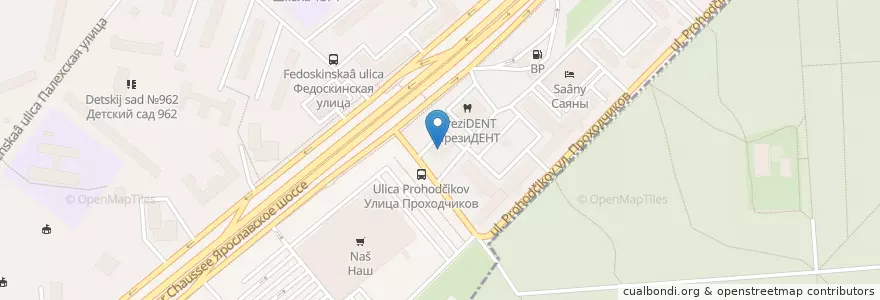 Mapa de ubicacion de KFC en Russland, Föderationskreis Zentralrussland, Moskau, Nordöstlicher Verwaltungsbezirk, Ярославский Район.