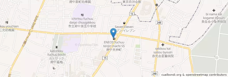 Mapa de ubicacion de ENEOS 府中天神町SS en Giappone, Tokyo, 府中市.