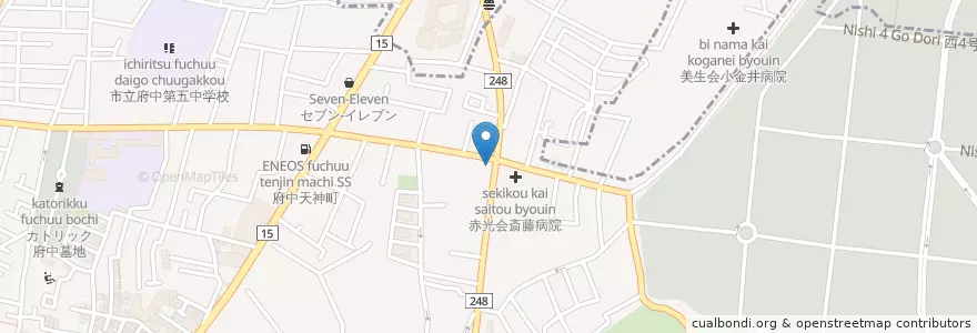 Mapa de ubicacion de 府中浅間郵便局 en Япония, Токио, Футю.