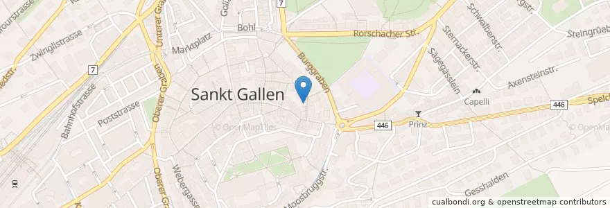Mapa de ubicacion de Die Box en Suisse, Saint-Gall, Wahlkreis St. Gallen, St. Gallen.