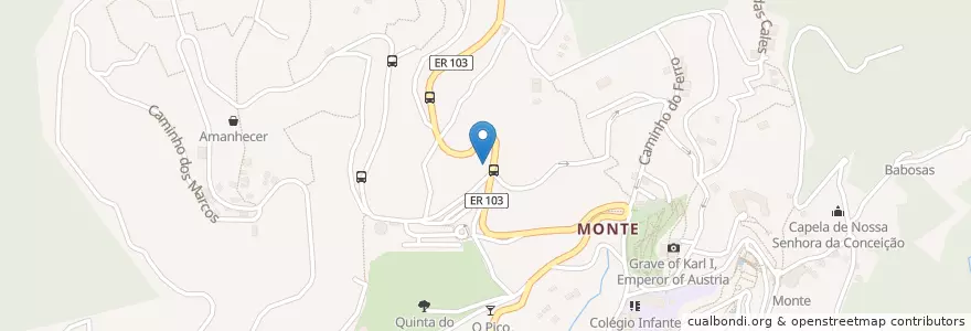Mapa de ubicacion de Restaurante Monte Verde en ポルトガル, Monte.