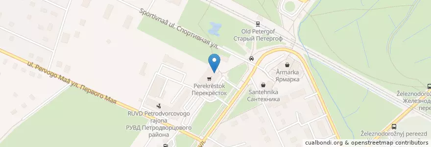 Mapa de ubicacion de Сбербанк en Russia, Northwestern Federal District, Leningrad Oblast, Saint Petersburg, Петродворцовый Район, Peterhof.