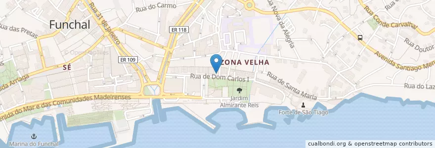 Mapa de ubicacion de O Restaurante o Velhinho en Portugal, Funchal (Santa Maria Maior).