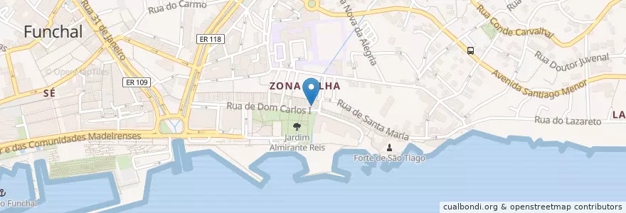 Mapa de ubicacion de Restaurante o Tapassol en 포르투갈, Funchal (Santa Maria Maior).
