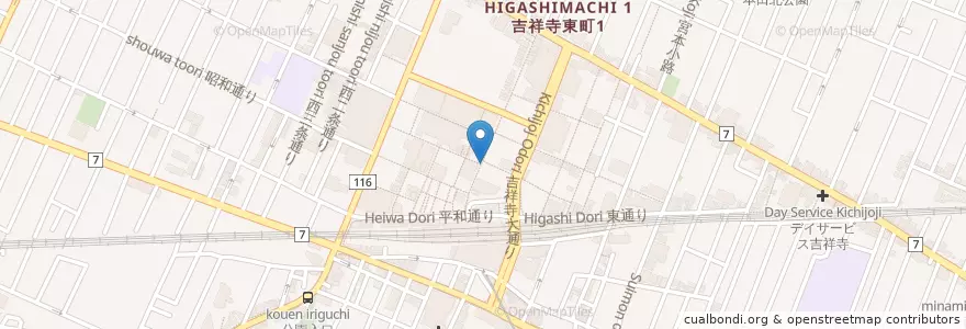 Mapa de ubicacion de エクセルシオール カフェ en 日本, 东京都/東京都, 武蔵野市.