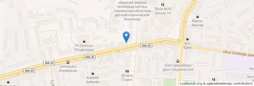 Mapa de ubicacion de Dolce Vita en Rusia, Distrito Federal Central, Óblast De Smolensk, Смоленский Район, Городской Округ Смоленск.