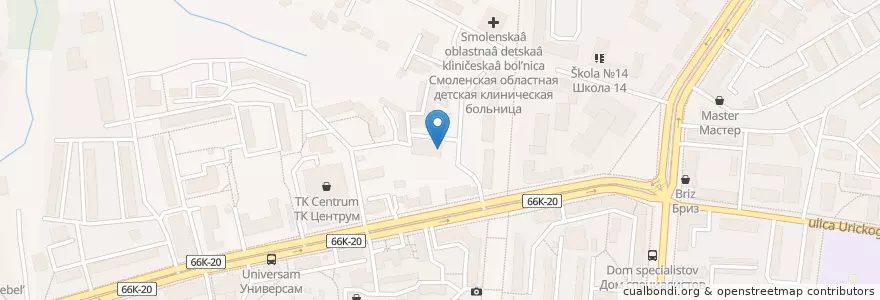 Mapa de ubicacion de Институт усовершенствования учителей en Rusia, Distrito Federal Central, Óblast De Smolensk, Смоленский Район, Городской Округ Смоленск.