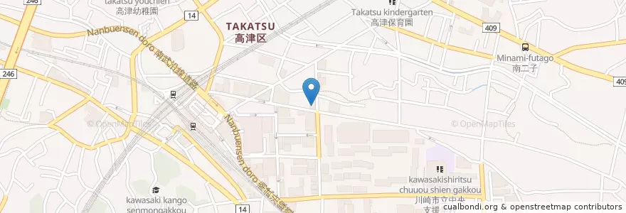 Mapa de ubicacion de マツモトキヨシ en 일본, 가나가와현, 川崎市, 高津区.