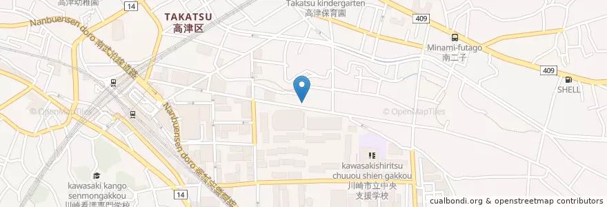 Mapa de ubicacion de あっぷる en Japan, 神奈川県, 川崎市, 高津区.