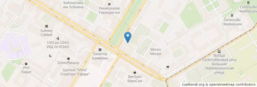Mapa de ubicacion de Алеф-Банк en روسيا, Центральный Федеральный Округ, Москва, Юго-Западный Административный Округ, Академический Район.