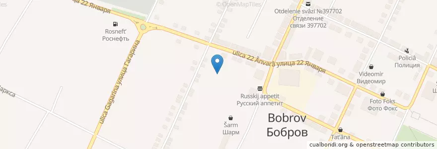 Mapa de ubicacion de Автовокзал en Russie, District Fédéral Central, Oblast De Voronej, Бобровский Район, Городское Поселение Бобров.
