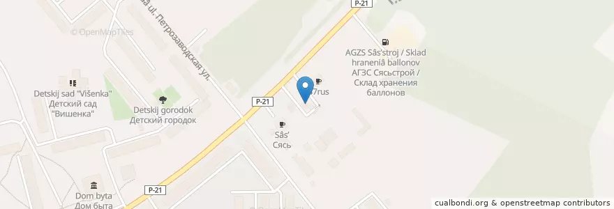 Mapa de ubicacion de ARIS en Rusland, Северо-Западный Федеральный Округ, Oblast Leningrad, Волховский Район, Сясьстройское Городское Поселение.