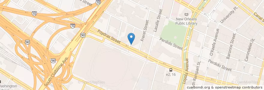 Mapa de ubicacion de Poydras Diners en Соединённые Штаты Америки, Луизиана, Orleans Parish, New Orleans.