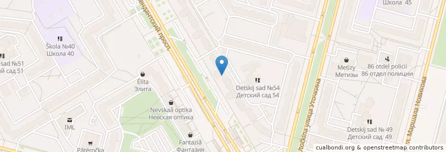 Mapa de ubicacion de Московский Кредитный банк en Russland, Föderationskreis Nordwest, Oblast Leningrad, Sankt Petersburg, Приморский Район, Округ Озеро Долгое.