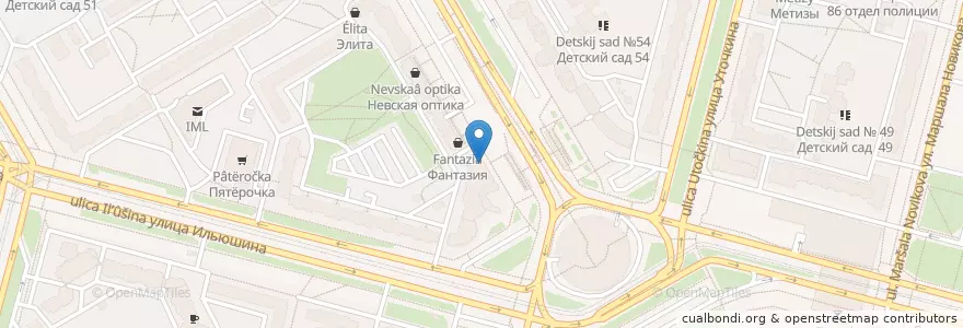 Mapa de ubicacion de VTB en Russia, Northwestern Federal District, Leningrad Oblast, Saint Petersburg, Приморский Район, Округ Озеро Долгое.