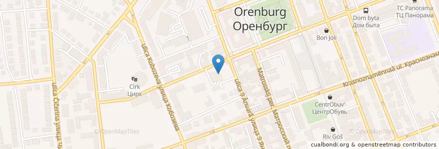 Mapa de ubicacion de Банк Авангард en Russia, Circondario Federale Del Volga, Oblast' Di Orenburg, Городской Округ Оренбург.