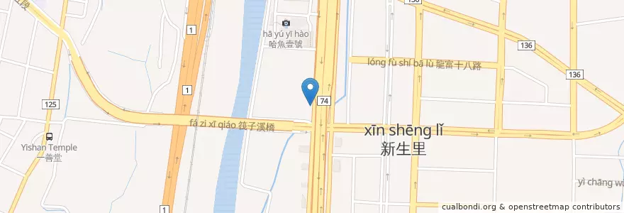 Mapa de ubicacion de 中油加盟新富加油站 en Taiwan, Taichung, 南屯區.