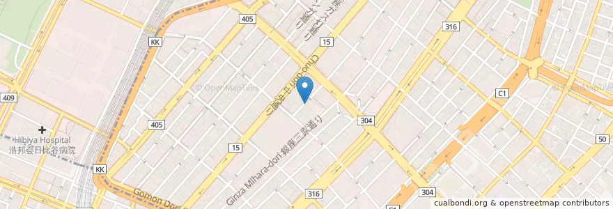 Mapa de ubicacion de トリコロール本店 en Japão, Tóquio.