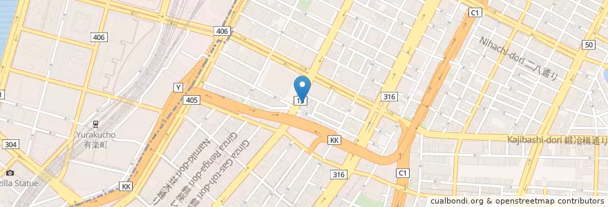 Mapa de ubicacion de ドトールコーヒーショップ en Japonya, 東京都, 中央区.