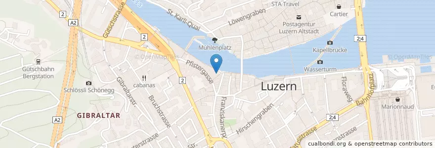 Mapa de ubicacion de Nix's in der Laterne en スイス, Luzern, Luzern.