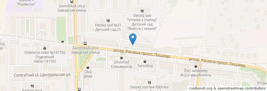 Mapa de ubicacion de Центральная детская библиотека en Russia, Central Federal District, Moscow Oblast, Dolgoprudny.