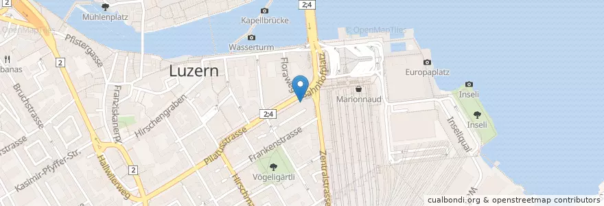 Mapa de ubicacion de Negishi Sushi Bar en Schweiz/Suisse/Svizzera/Svizra, Luzern, Luzern.