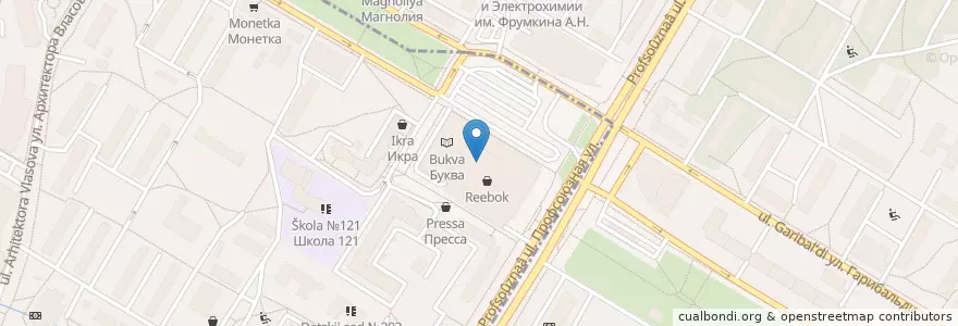 Mapa de ubicacion de Уралсиб en Rusland, Centraal Federaal District, Moskou, Юго-Западный Административный Округ, Обручевский Район.