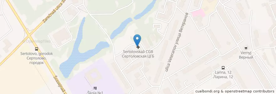 Mapa de ubicacion de Сертоловская ЦГБ en Russland, Föderationskreis Nordwest, Oblast Leningrad, Всеволожский Район, Сертоловское Городское Поселение.