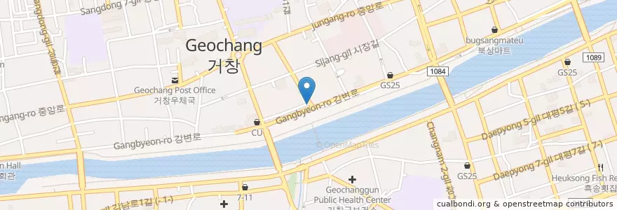 Mapa de ubicacion de 커피 플라워 (Coffee Flower) en Corea Del Sur, Gyeongsang Del Sur, 거창군.
