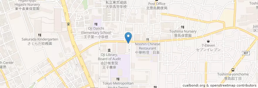 Mapa de ubicacion de 稲成神社 en Japan, Tokio, 北区.
