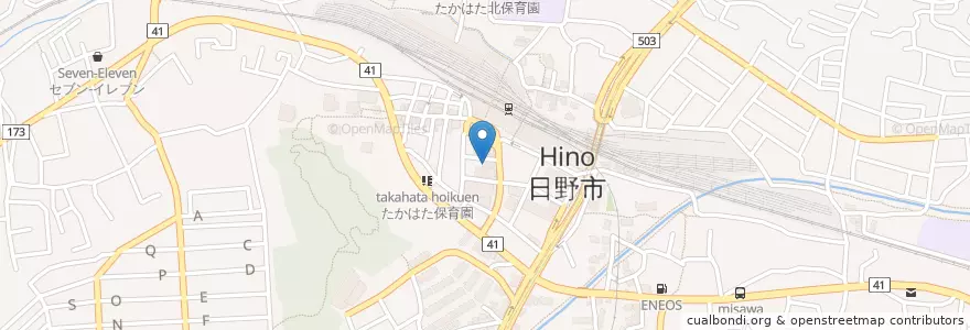 Mapa de ubicacion de たかはた眼科クリニック en Jepun, 東京都, 日野市.