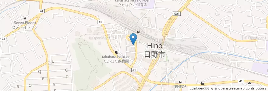 Mapa de ubicacion de たかはた矯正歯科 en اليابان, 東京都, 日野市.