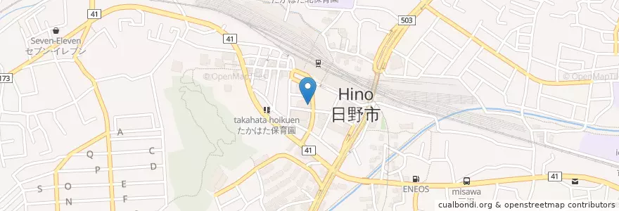 Mapa de ubicacion de マクドナルド en 日本, 東京都, 日野市.