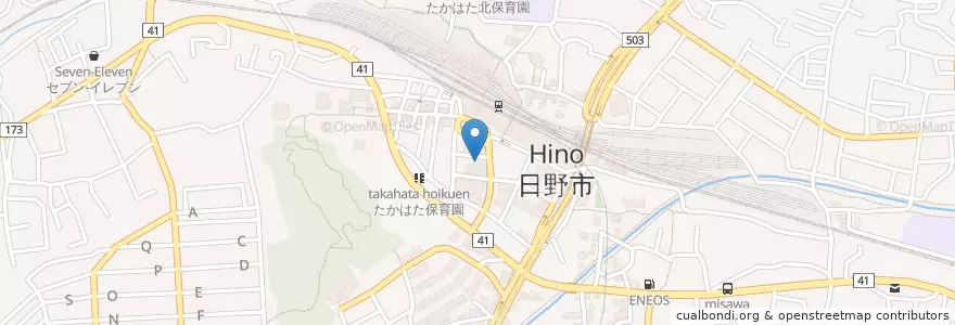 Mapa de ubicacion de 久富歯科クリニック en Япония, Токио, Хино.