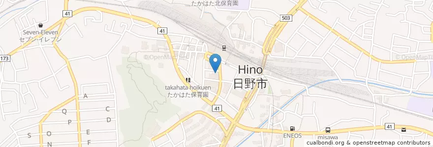 Mapa de ubicacion de 高幡皮フ科 en Япония, Токио, Хино.