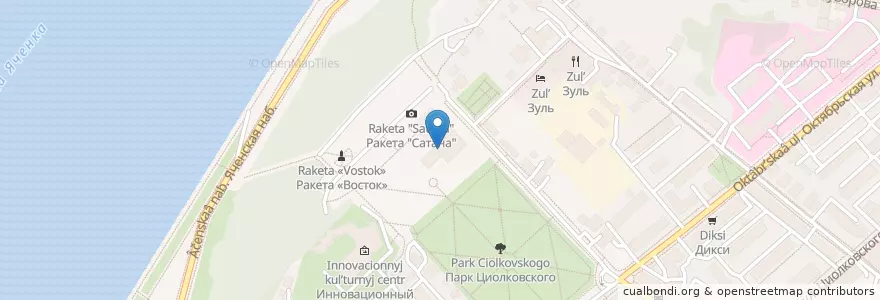 Mapa de ubicacion de Планетарий музея Космонавтики en Rusland, Centraal Federaal District, Oblast Kaloega, Городской Округ Калуга.