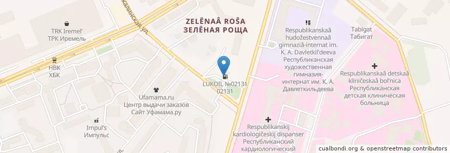 Mapa de ubicacion de LUKOIL №02131 en 俄罗斯/俄羅斯, Приволжский Федеральный Округ, Башкортостан, Городской Округ Уфа.