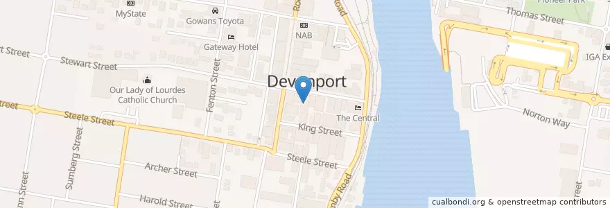 Mapa de ubicacion de Westpac en Austrália, Tasmânia, City Of Devonport, Devonport.